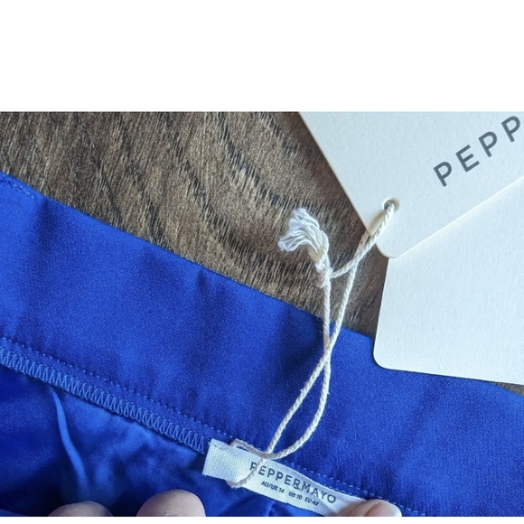 Peppermayo Mariah Mini Skirt - Cobalt Blue Size 14 NWT Polyester & Spandex Blend - Picture 5 of 14